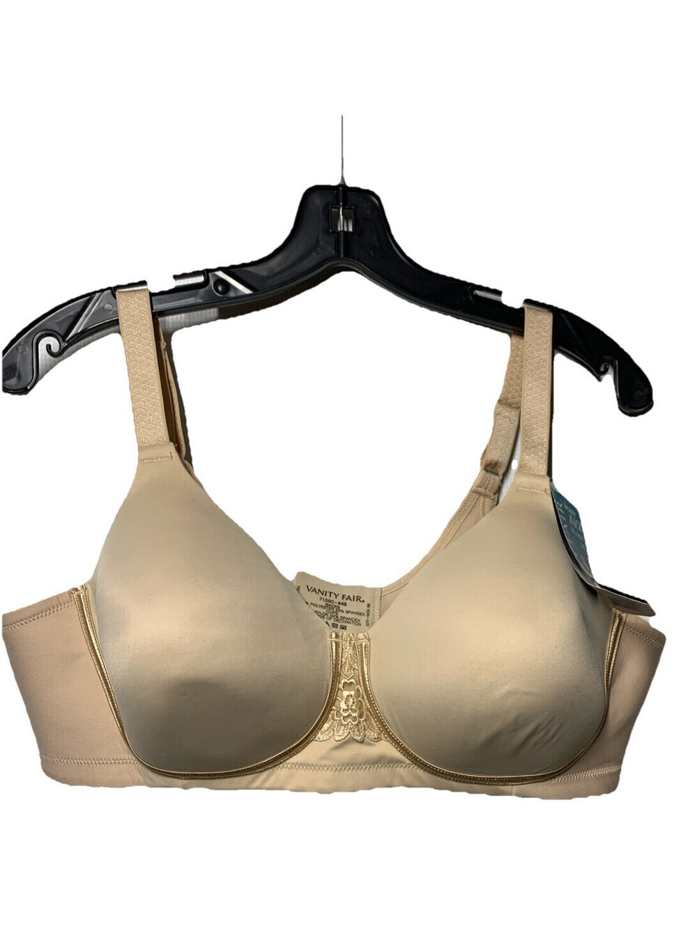 Vanity Fair Beauty Back Smoother Full Figure Wirefree Bra 71380 Size 44B Beige